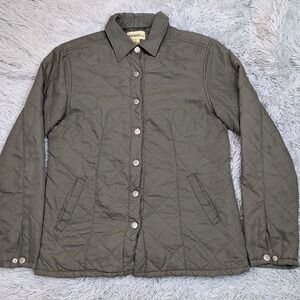 Gander Mountain Jacket Womens M Green Quilted Pockets Lightweight Gorpcore Snap